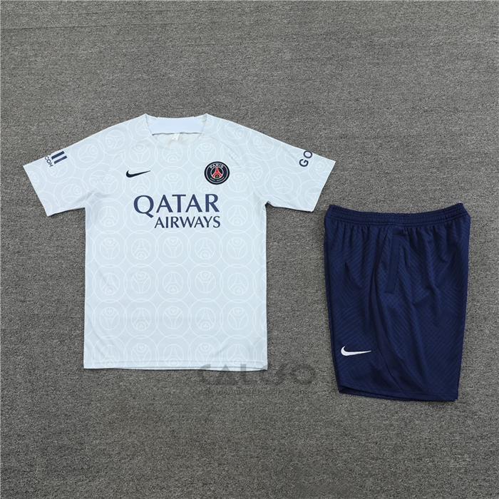Tuta da Track Paris Saint-Germain Manica Corta 2022-2023 Grigio - Pantaloncini